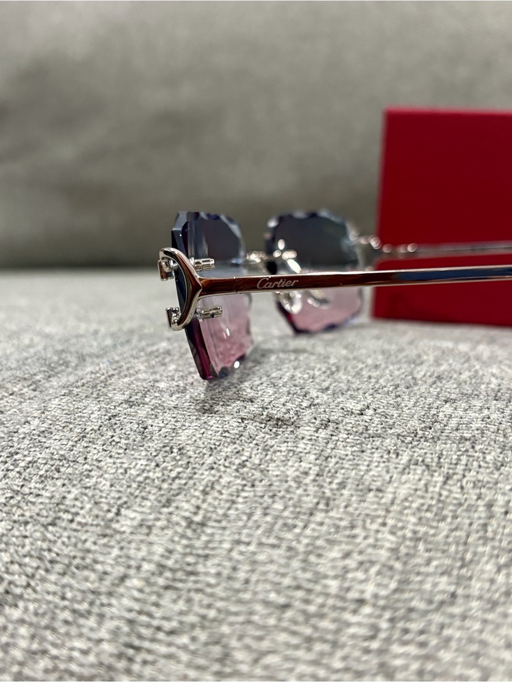 Cartier Gradient Blue-Pink Rimless Sunglasses - Picture 6 of 11